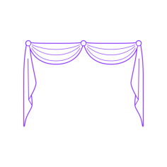 Buildings Window Curtains Swag Fishtail Double Drawing Svg Vector, Free Vectors File